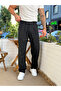 Striped Baggy Fabric Trousers Black - 4