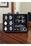 Glasses, Watch, Bracelet, Ring, Jewelry Box, Suede Fabric Covered over Mdf - 2
