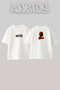 Kanye West_86 Design Printed Oversize White T-Shirt