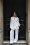 Side-Slit Jacket and Pants Suit - 3