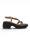 Delori̇n Genuine Leather Strap Thick Sole Women's Daily Sandals - 5