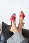 Randall Women's Heeled Leather Sandals Red - 2