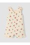 Lcw Baby Beige Printed Baby Girl Muslin Jumpsuit