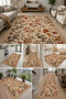 Flower Leaf Patterned Non-Slip Base Machine Washable Digital Printed Chenille Carpet Rug Runner