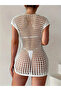    Women's Double Breasted Detail Openwork Knitwear Pareo - 7