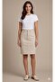 Ksha Beige Denim Skirt High Waist Summer 55 cm - 3