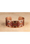 Copper Anatolian Star Kilim Patterned Wide Adjustable Clamp Bracelet - 4
