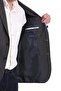 Navy Blue Executive Mono Collar Patterned 6 Drop Jacket - 6