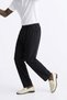 Men's tie-waist washed detail trousers - black - 2
