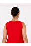 Women's Plus Size Viscose Strap Blouse Red - 2