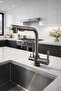 Anthracite Polished Spiral 2-Mode Head L Pipe Kitchen Sink Faucet Brass Fitting Tap - 7