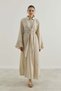 Beige dress with waffle lining and lace-up detail - 5