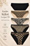 Women's Panties 5 Pack Lycra Cotton Leopard Brown - 2