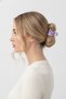 Purple Character Hair Clips and Colorful Rubber Band Set for Kids - 3