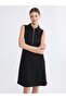 Lcw Everyday Black Polo Collar Pique Mini Dress