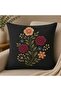 Set of 2 Decorative Throw Pillow Covers – Floral Patterned Embroidery-Looking Design - 2