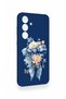 Samsung S24 Compatible Blue Ribbon Flower Pattern Silicone Case - 3
