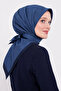Double-Sided Plain Cotton Silk Scarf Ls2200 06-Navy Blue-Blue - 2