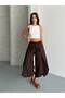Layered Look Wide-Legged Trousers with Tie-Up Detail - 3