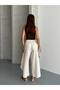 Layered Look Wide-Legged Trousers with Tie-Up Detail - 5
