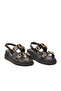 Black Women's Wedge Heel Sandals - 3