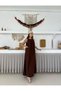Women's Halter Neckline Gathered Detailed Linen Maxi Dress - 3