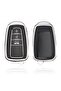 Toyota Corolla Rav4 Land Cruiser Camry Prado C-Hr Silver Edge Tpu Key Case Cover (3 Keys) Black Silver