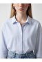 Xside Blue Striped Oversize Oxford Women's Shirt - 3