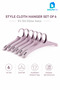 Style Hanger 6-Piece Plastic Clothes Hanger In-Cabinet Wardrobe Clothing Organizer 40X24 cm