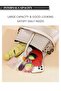 PU Leather Handbag Large Capacity Shoulder Bag for Women Beige - 5
