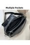 Women's Rock Style Black Shoulder Bag, Ladies PU Leather Crossbody Bag Sling Bag Side Bag Carry Bag - 2