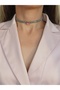 Cord Chain Knitted Crystal Stone Handmade Choker Necklace Pink Silver Color Necklace - 3