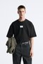 Unisex Oversized T-Shirt Summer Sailing Printed Black / White - 3