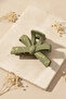 Khaki Green Bow Model Yellow Patterned Large Size Hair Clip with Latch Claw Clip - 5
