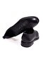 Black Color Lace-Up Genuine Leather Men's Shoes - 2