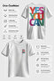 Yes You Can Designed 100% Cotton Half Oversize White T-Shirt - 3