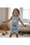 Children's Printed Light Blue Color 2-Piece Set Cb1049