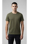 Unisex Khaki Crew Neck Regular Loose Fit Crew Neck Basic Cotton T-Shirt - 4