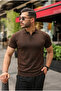 Men's Buttoned Collar Cotton Knitwear T-Shirt