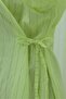Striped Buttoned Modal Tunic with Side Laces - Light Yellow - 6