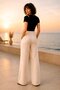 High Waist, 2 Pockets, Elastic Waist with Drawstring, Slim and Lightweight Pants That Won'T Show under Clothes - Beige - 3
