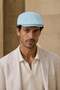 Positano Sky Linen Textured Slim Fit Kasket – Flat Cap |   Riviera Collection