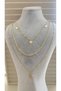 Gold Color 3 Layered Heart Pendant Women's Zircon Stone Multiple Chain Necklace Combination Minimal Stylish Stainless Steel