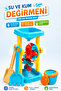 Water and Sand Mill Beach Play Set 34cm – Beach, Pool and Garden Toy with Rotating Wheel and Accessory Set