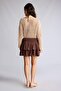 Normal Waist Wrinkled Textured Fabric Mini Brown Skirt I3761Ax26Sm - 6