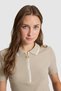 Women's Light Khaki Polo Collar Zipper Detailed T-Shirt 50324921-Vr183 - 2