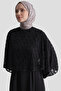 Elegant black dress with embroidered cape - 3