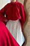 Balon Sleeve Red Thalia Chiffon Blouse - 6