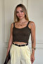 Brown Silvery Cotton Yarn Knitted Top - 2