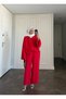 Nage Cross Blouse Wide Leg Capri Pants Linen Women's Set